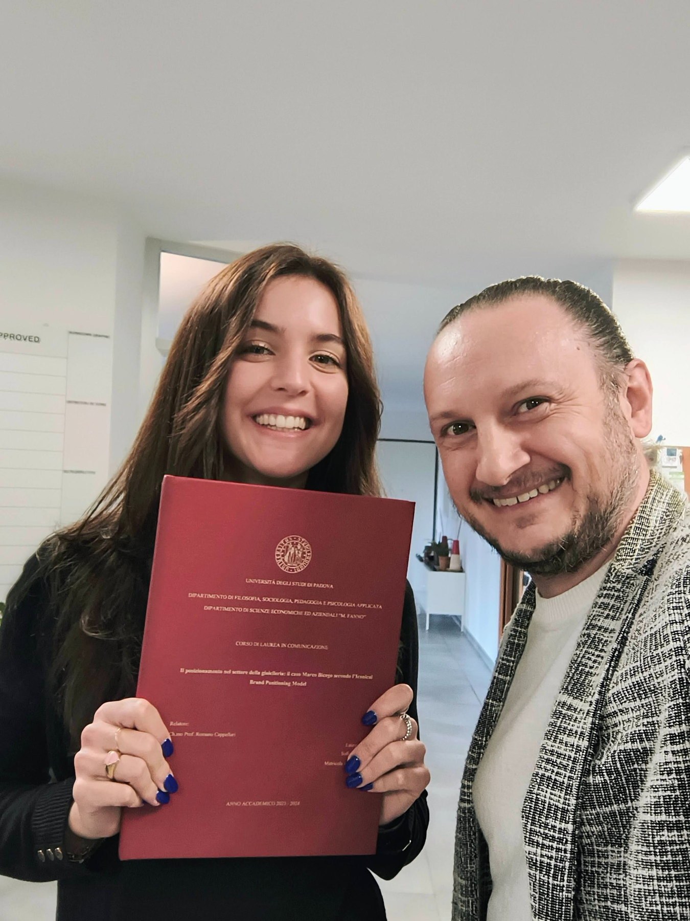Sofia Ongaro e Samuel Gentile con la tesi sul modello Iconical discussa all'Università di Padova