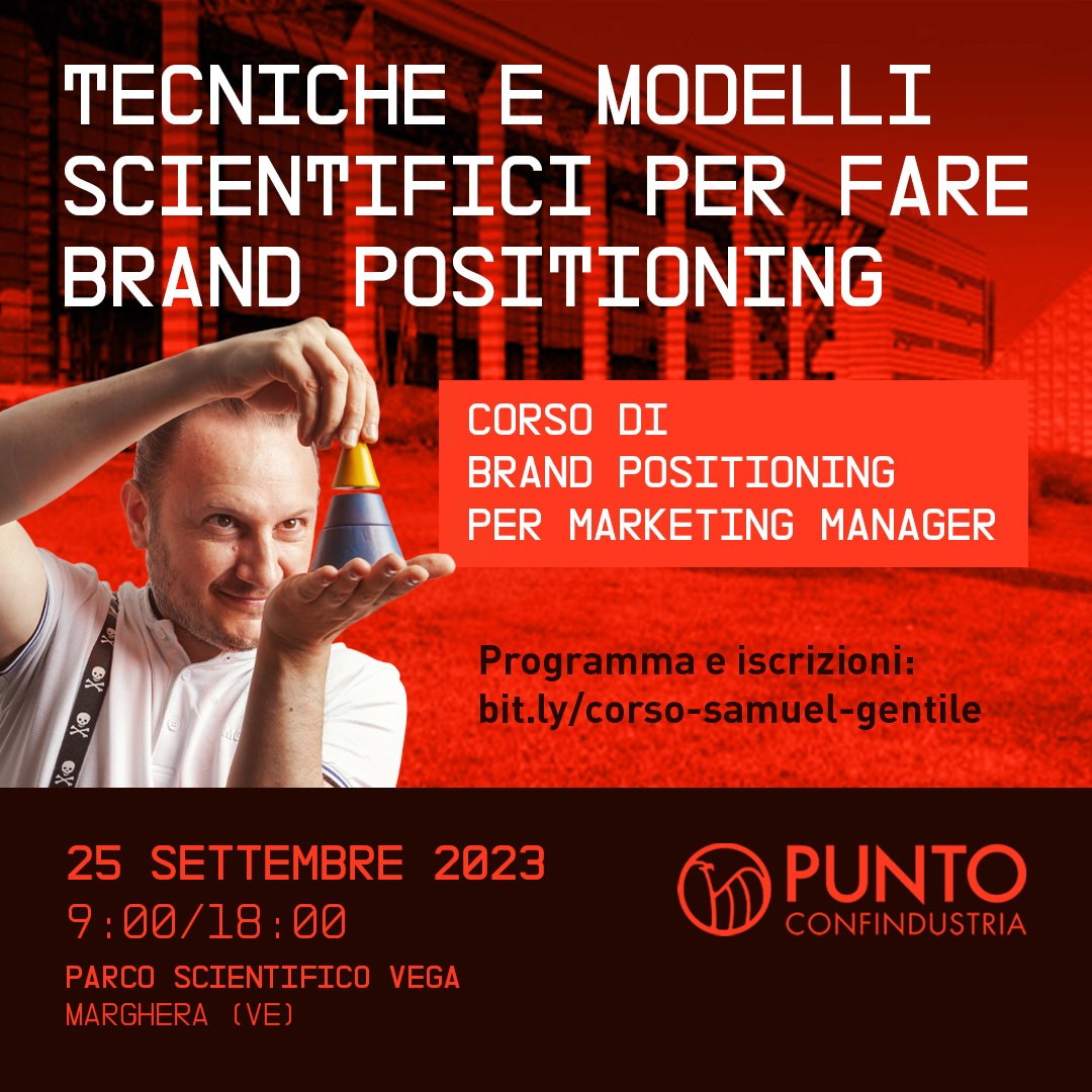 Corso di brand positioning per marketing manager dedicato a tecniche e modelli scientifici